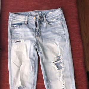 Warn once! Capri American eagle distressed Jeans